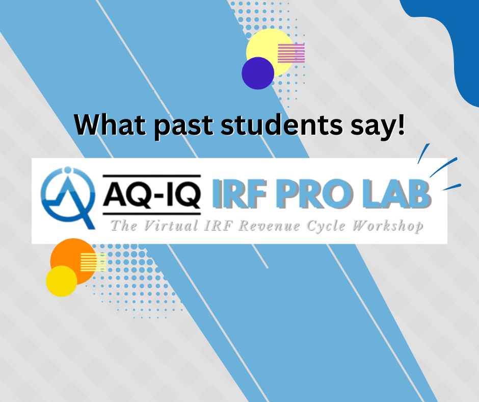 Link to short video on What past students say about AQ-IQ IRF PRO LAB Virtual course
